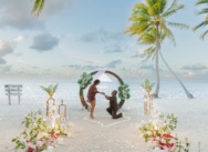 Samuel & Elizabeths Heiratsantrag bei Sonnenuntergang am Strand von Punta Cana